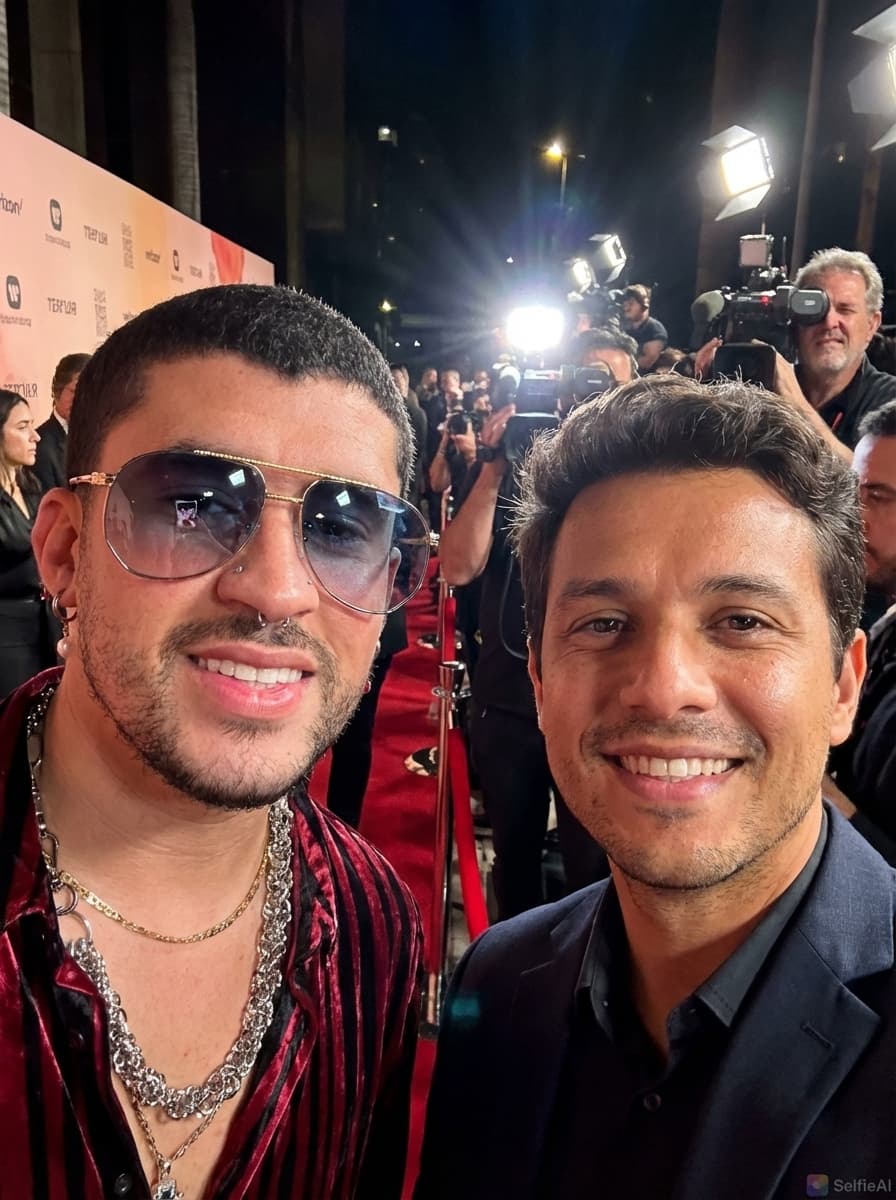 Selfie IA com Bad Bunny