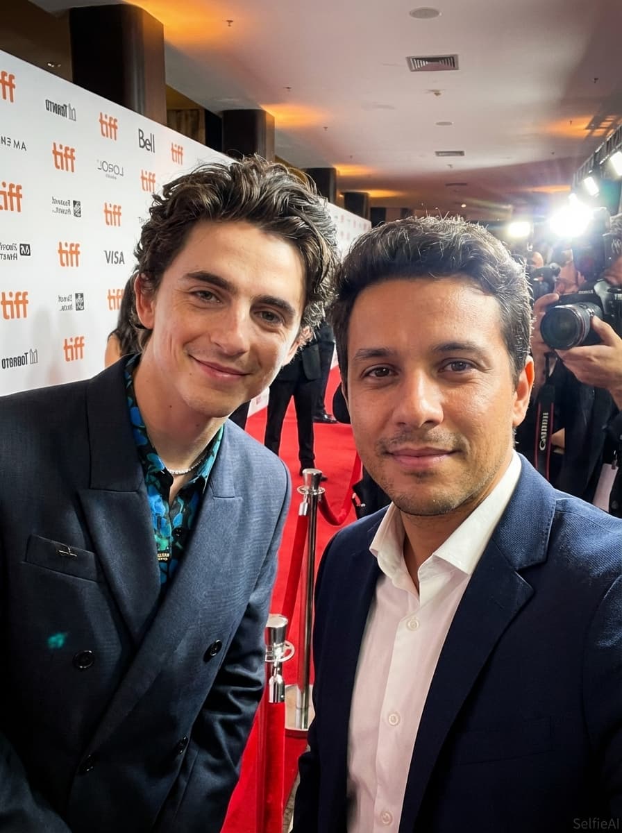 Selfie IA com Timothée Chalamet