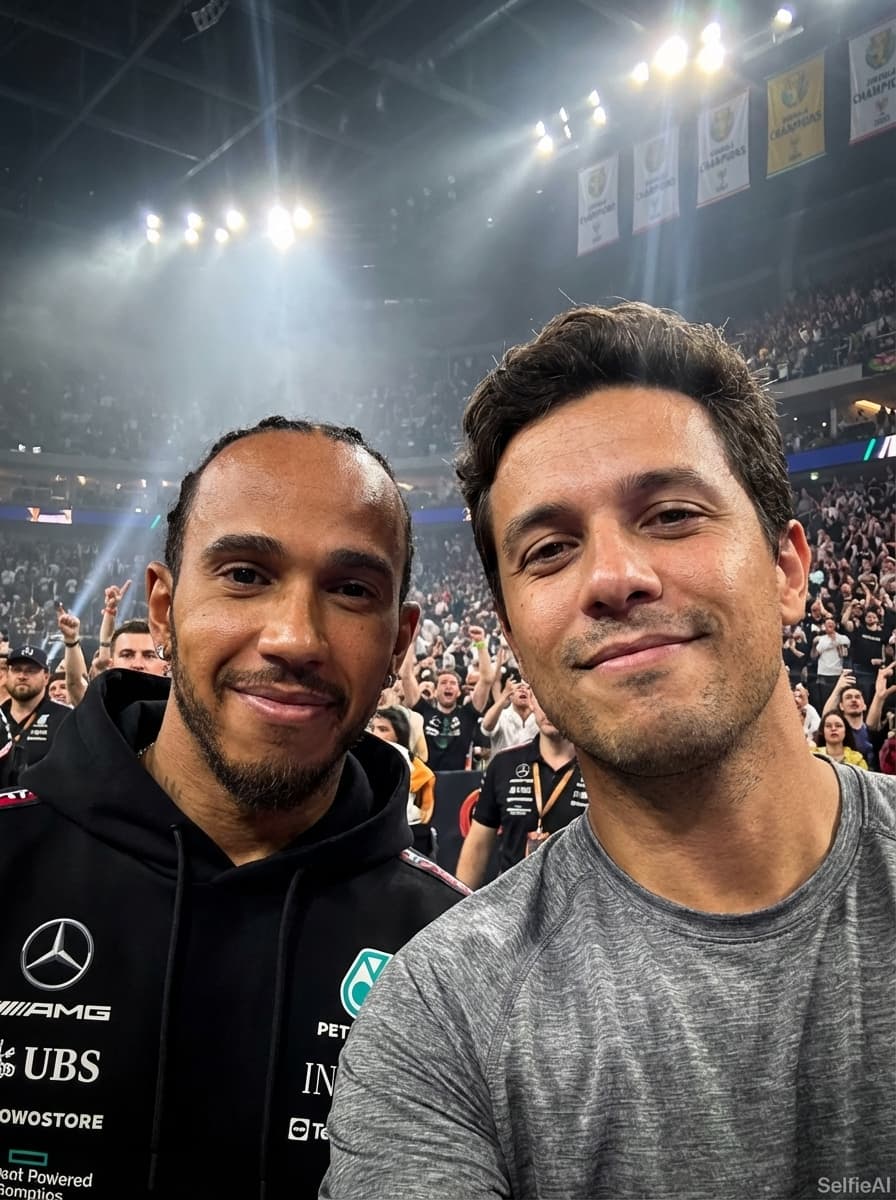 Selfie com Lewis Hamilton