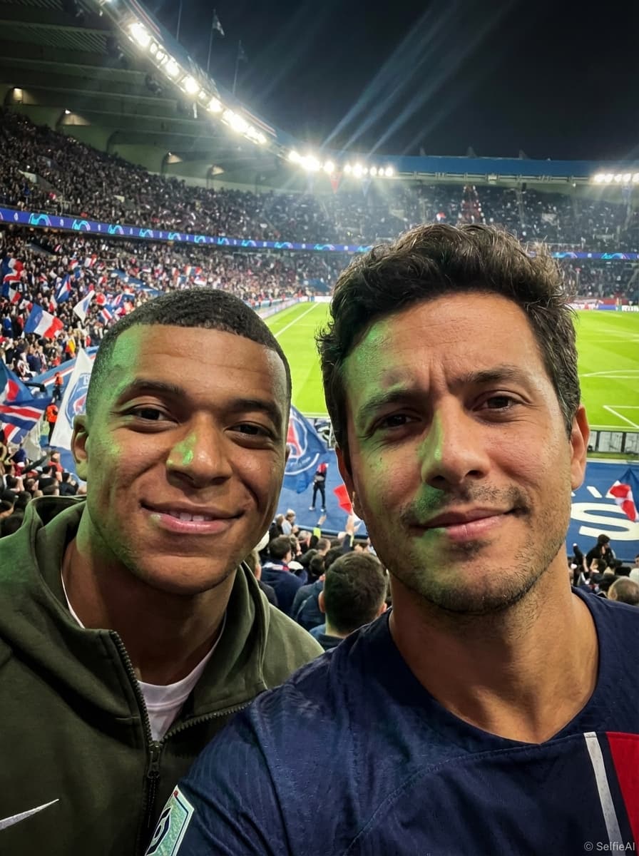 Selfie com Kylian Mbappé