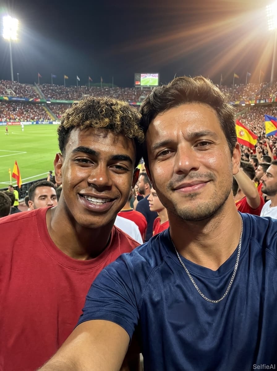 Selfie IA com Lamine Yamal